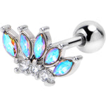 16G 1/4 Aurora Gem Fashion Fan Cartilage Tragus Earring