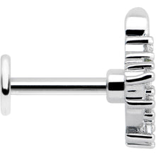 16G 1/4 Clear CZ Gem Morning Leaves Cartilage Labret