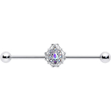 14G Aurora Gem Retro Sunburst Industrial Barbell 38mm