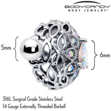 14G 9/16 Aurora Gem Retro Sunburst Nipple Shield Set