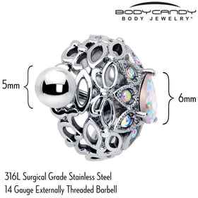 14G 9/16 Aurora Gem Retro Sunburst Nipple Shield Set