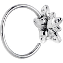 20G 5/16 Pink Clear CZ Gem Snowflake Flower Nose Hoop