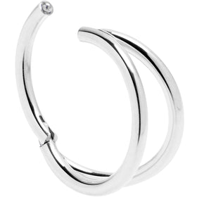 16G 3/8 Double Row Illusion Hinged Segment Ring