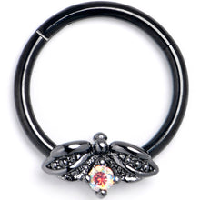 16G 3/8 Aurora Gem Black Beauty Bug Hinged Segment Ring