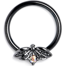 16G 3/8 Aurora Gem Black Beauty Bug BCR Captive Ring