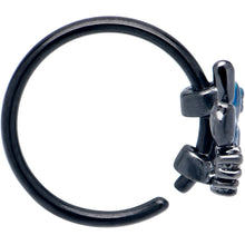 20G 5/16 Clear CZ Gem Black Lush Leaves Nose Hoop