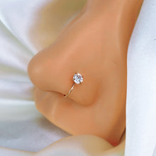 Rose Gold Stainless Steel CZ Clip on Fake Nose Ring
