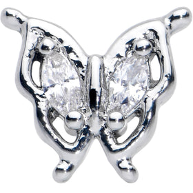 16G 1/4 Clear Gem Fancy Fab Butterfly Cartilage Tragus Earring