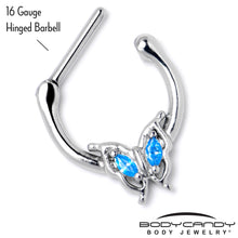16G 5/16 Blue Gem Fancy Fab Butterfly Cartilage Clicker