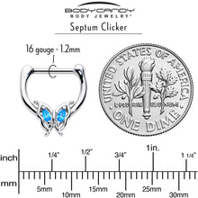 16G 5/16 Blue Gem Fancy Fab Butterfly Cartilage Clicker