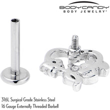 16G 5/16 Clear CZ Gem Butterfly Rose Blue Internally Threaded Labret