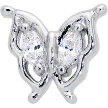 16G 5/16 Clear Gem Fancy Fab Butterfly Internally Threaded Labret
