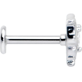 16G 5/16 Clear Gem Fancy Fab Butterfly Internally Threaded Labret