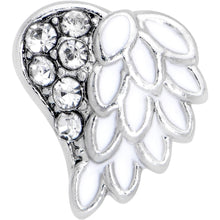 20G 7mm White Heavenly Heart Angel Wing L Shape Nose Ring