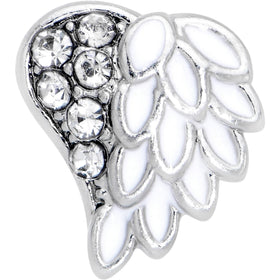 20G 7mm White Heavenly Heart Angel Wing L Shape Nose Ring