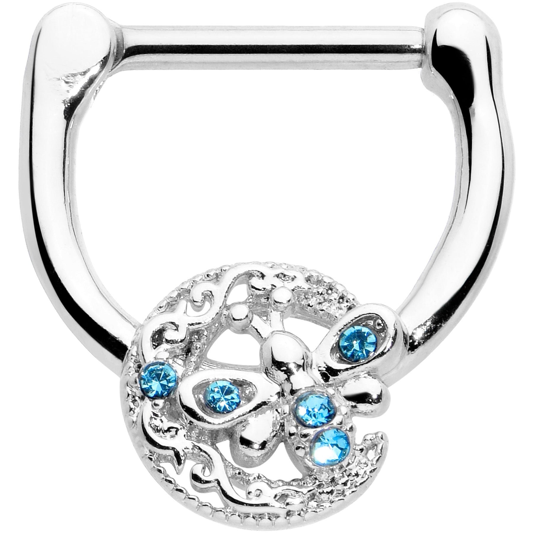 16G 5/16 Blue Gem Lunar Dragonfly Cartilage Clicker