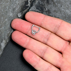 16G 5/16 Clear Gem Lunar Dragonfly Cartilage Clicker