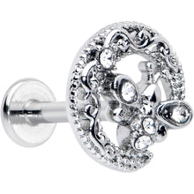 16G 5/16 Clear Gem Lunar Dragonfly Internally Threaded Labret Tragus