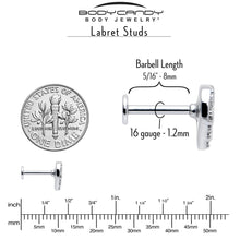 16G 5/16 Clear CZ Gem Lattice Hear Internally Threaded Labret