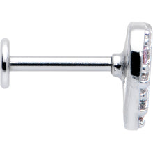 16G 5/16 Pink CZ Gem Lattice Hear Internally Threaded Labret