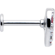 16G 5/16 Red CZ Gem Lattice Hear Internally Threaded Labret