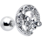 16G 1/4 Clear Gem Lunar Dragonfly Cartilage Tragus Earring