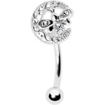16G 5/16 Clear Gem Lunar Dragonfly Curved Eyebrow Ring