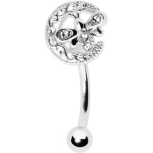 16G 5/16 Clear Gem Lunar Dragonfly Curved Eyebrow Ring