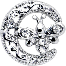 20G 7mm Clear Gem Lunar Dragonfly L Shape Nose Ring