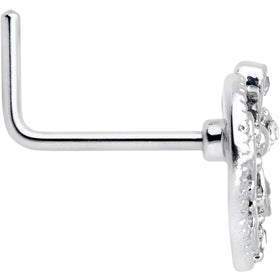 20G 7mm Clear Gem Lunar Dragonfly L Shape Nose Ring