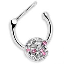 16G 5/16 Pink Gem Lunar Dragonfly Cartilage Clicker