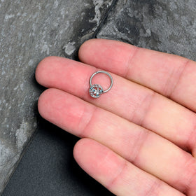 16G 3/8 Blue Gem Lunar Dragonfly Hinged Segment Ring
