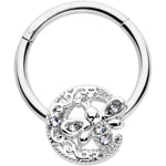 16G 3/8 Clear Gem Lunar Dragonfly Hinged Segment Ring
