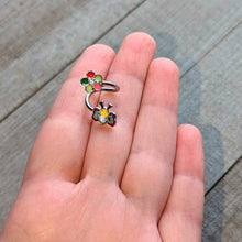 14G 3/8 Clear CZ Gem Butterfly Love Bug Spiral Twister Belly Ring