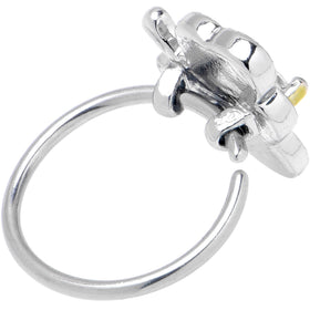 20G 5/16 Clear CZ Gem Butterfly Love Bug Nose Hoop