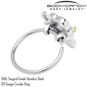20G 5/16 Clear CZ Gem Butterfly Love Bug Nose Hoop