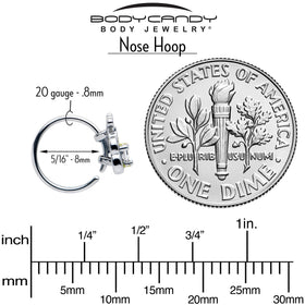 20G 5/16 Clear CZ Gem Butterfly Love Bug Nose Hoop