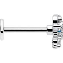 16G 5/16 Blue Clear CZ Gem Heart Pair Labret Monroe Tragus