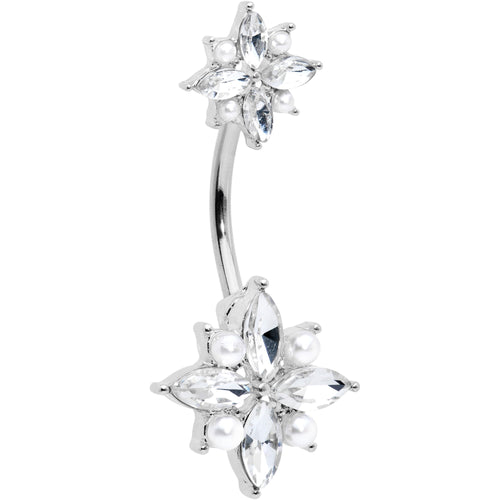 Clear Gem Star Power Double Mount Belly Ring