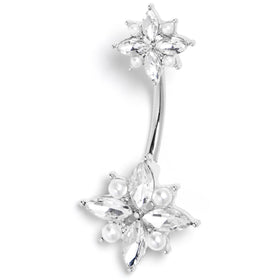 Clear Gem Star Power Double Mount Belly Ring