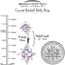 Pink Gem Star Power Double Mount Belly Ring