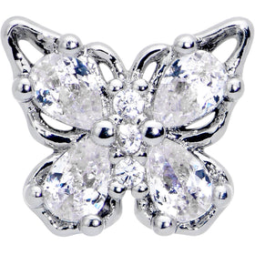 16G 1/4 Clear Gem Baroque Beauty Butterfly Cartilage Tragus Earring