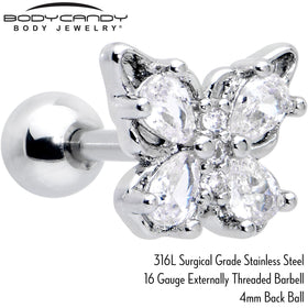 16G 1/4 Clear Gem Baroque Beauty Butterfly Cartilage Tragus Earring