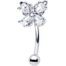 16G 5/16 Clear Gem Baroque Beauty Butterfly Curved Eyebrow Ring