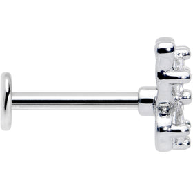 16G 5/16 Clear Gem Baroque Butterfly Internally Threaded Labret