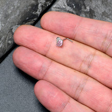 20G 7mm Clear Gem Heavenly Heart Angel Wing Pink L Shape Nose Ring