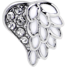 16G 5/16 Clear Gem Heavenly Heart Angel Wing White Labret Tragus