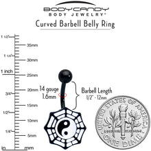 Spider Web Black and White Yin Yang Belly Ring