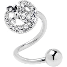 Clear Gem Lunar Dragonfly Spiral Twister Belly Ring