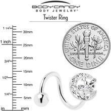 Clear Gem Lunar Dragonfly Spiral Twister Belly Ring